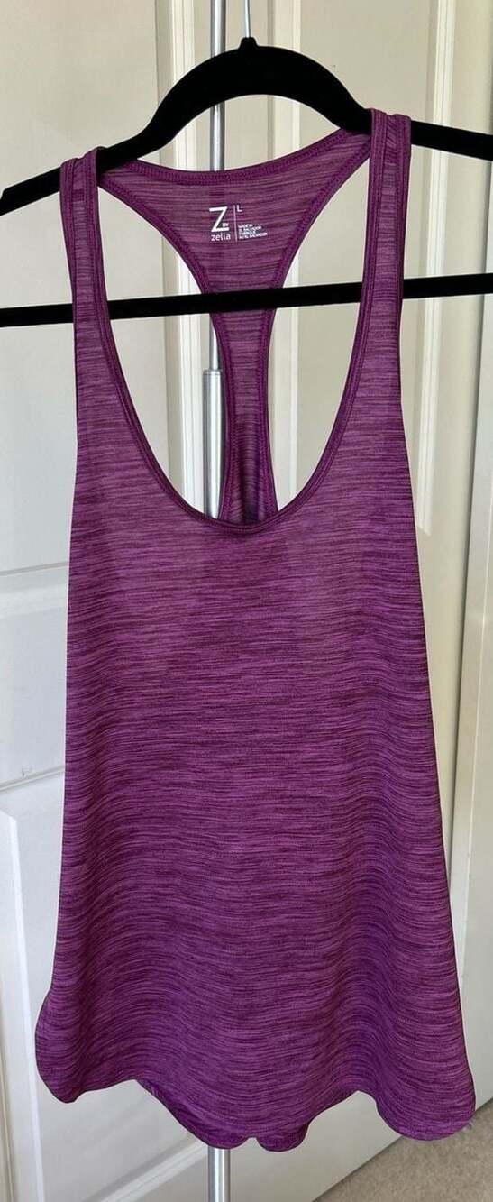 Z by Zella Purple Space Dye Racerback Active Tank Top Size L